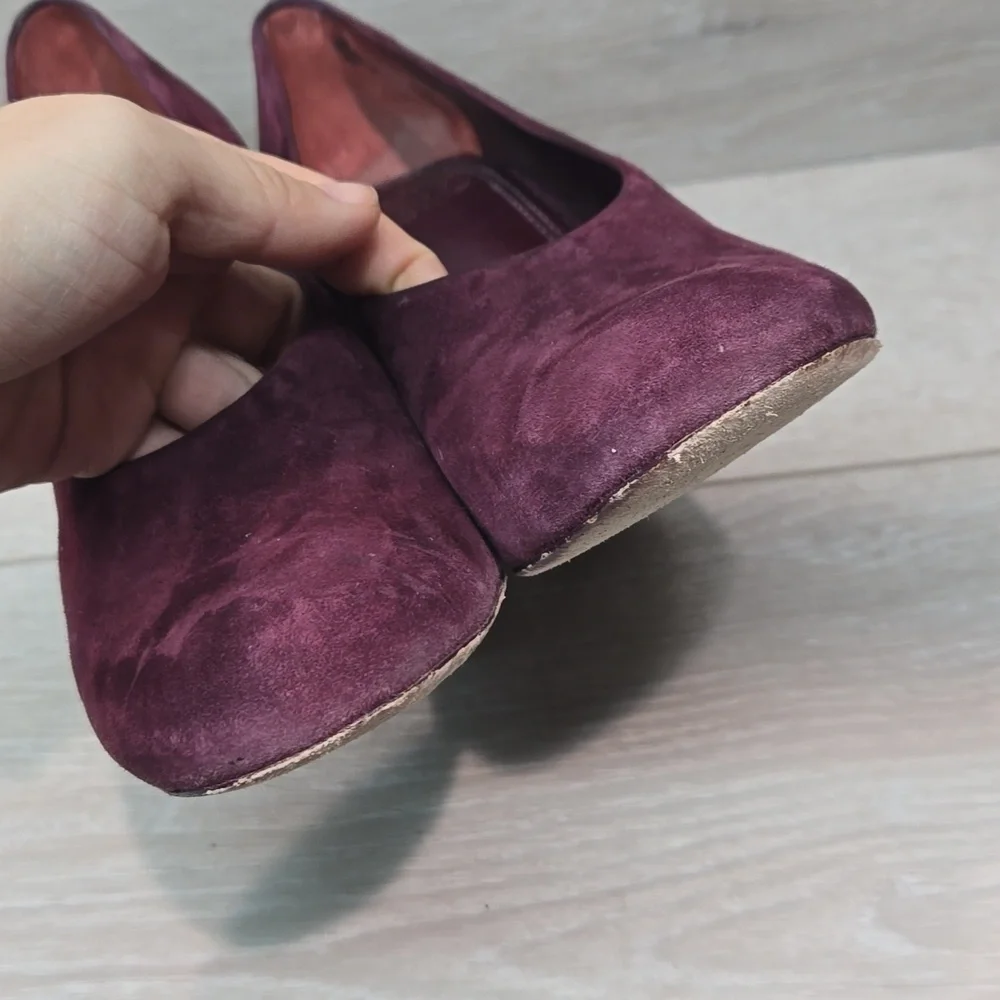 Tory Burch Womens Lucia Suede Heels wine shoes sz 8M